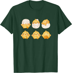 Baby Chicks Hatching from Eggs| Cute Little Chickens Drawing T-Shirt - T-Shirt | Forest