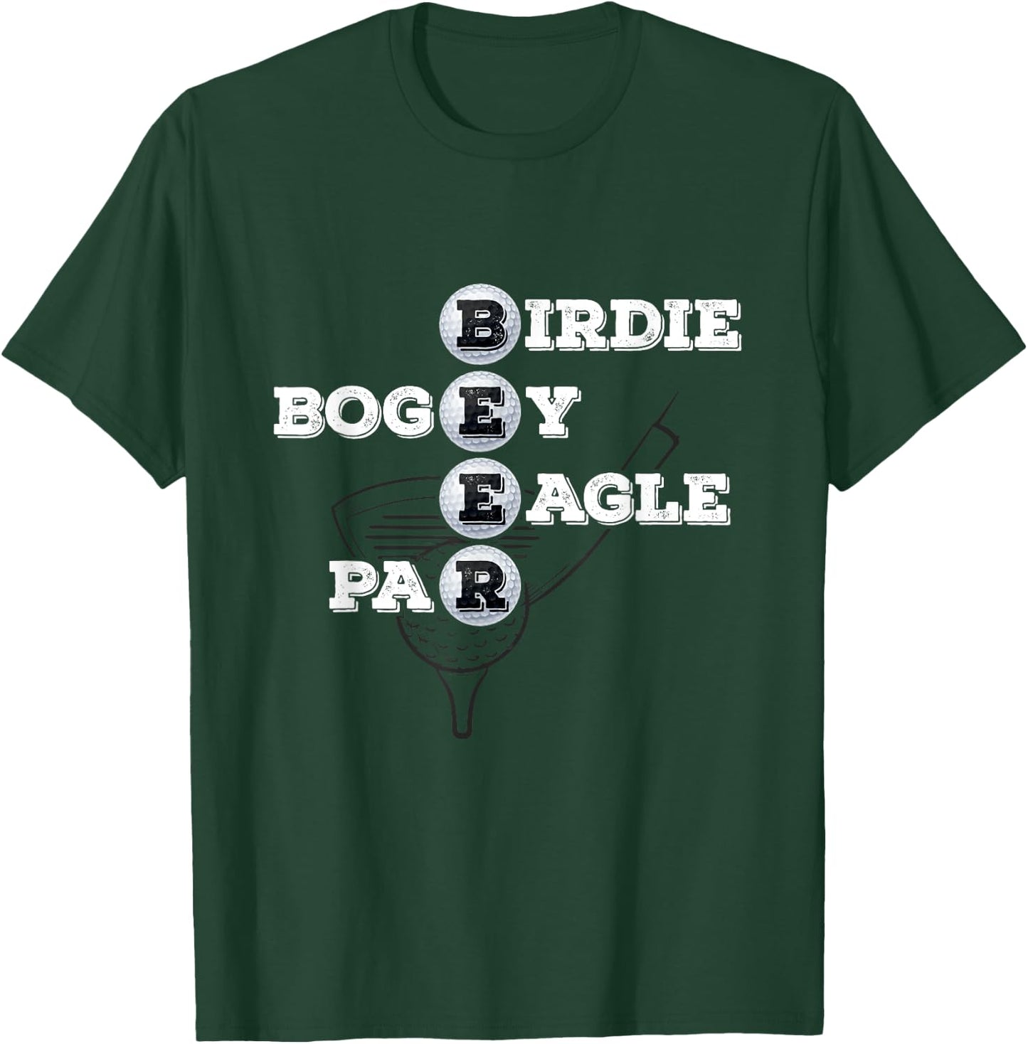 Birdie Bogey Eagle Par Beer Golf Ball Funny Golfer T-Shirt - T-Shirt | Forest
