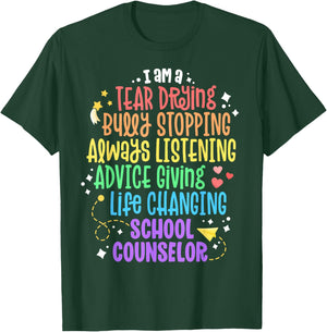 Life Changing School Counselor Appreciation Psychologist T-Shirt - T-Shirt | Forest