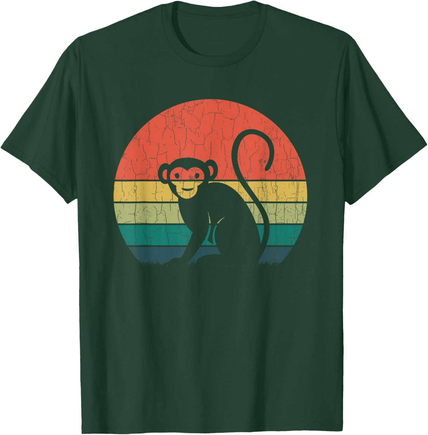 Retro Vintage Chimpanzee Funny Monkey Animal Lover Graphic T-Shirt - T-Shirt | Forest