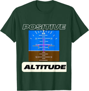 Positive Altitude Funny Pilots Aviation T-Shirt - T-Shirt | Forest