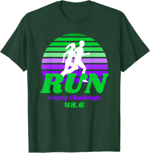 Run Dopey Challenge Sunset Marathon Runner Graphic T-Shirt - T-Shirt | Forest