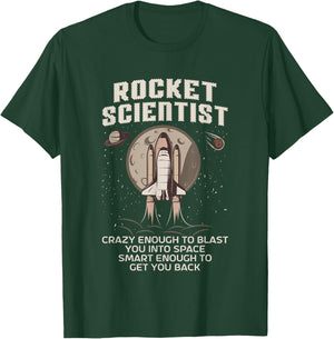Rocket Scientist Aerospace Engineer Space Flight Space Man T-Shirt - T-Shirt | Forest