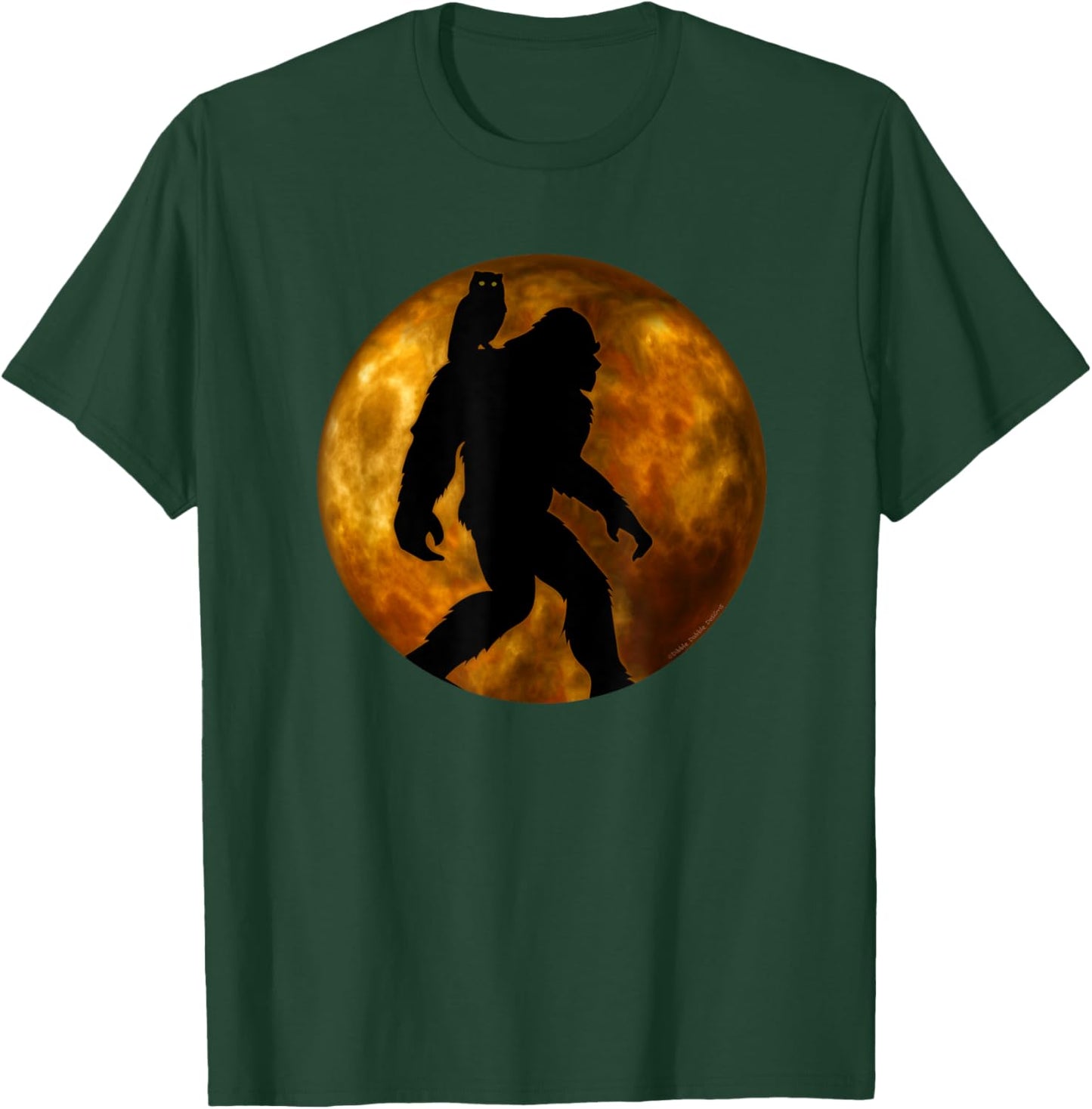 Cool Bigfoot Lovers Design with Full Moon - Bigfoot T-Shirt - T-Shirt | Forest