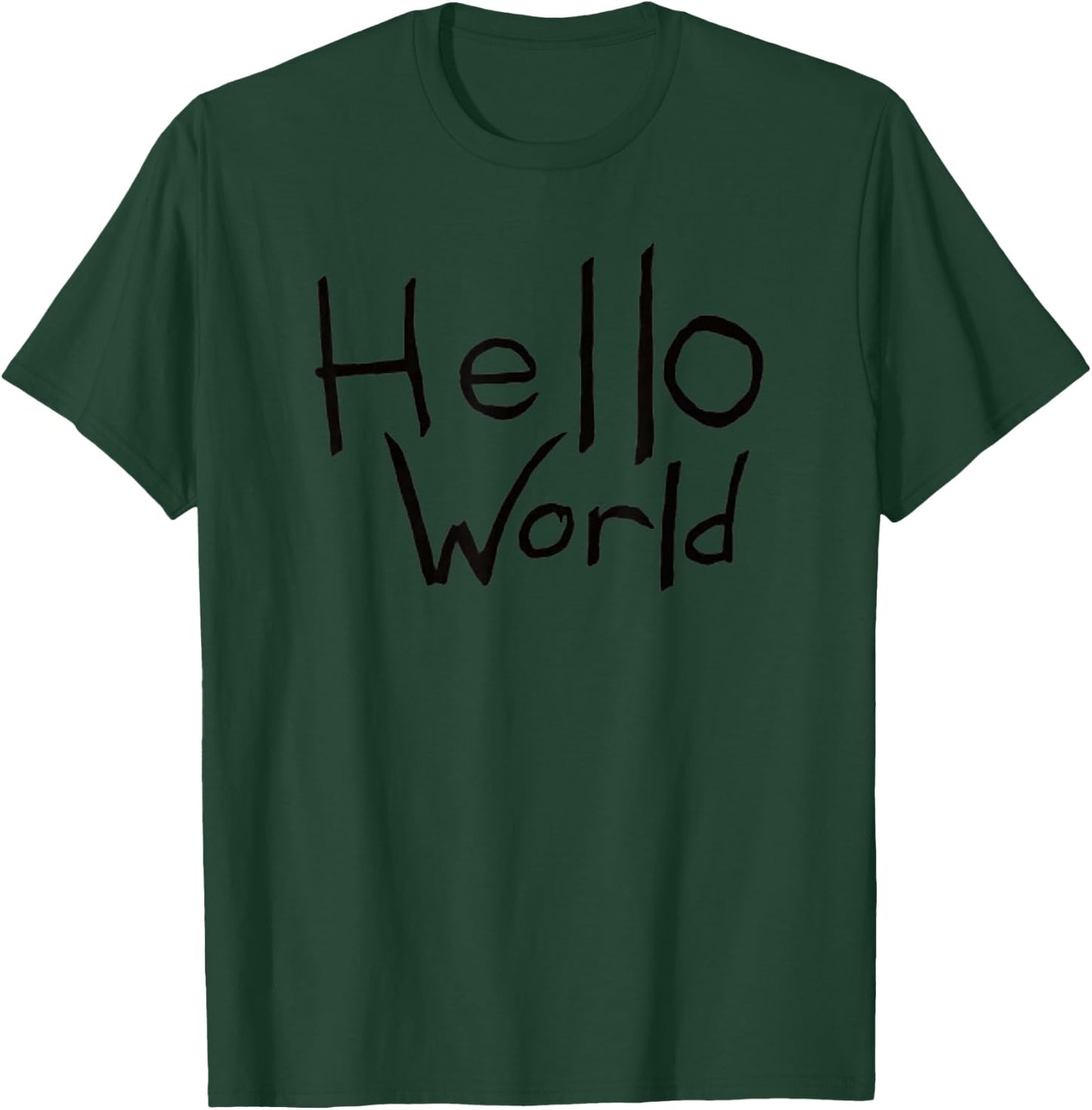 OmniTees Robotman 'Hello World' - Men's Blue Cotton 100% Classic Fit Short Sleeve - Small T-Shirt - T-Shirt | Forest