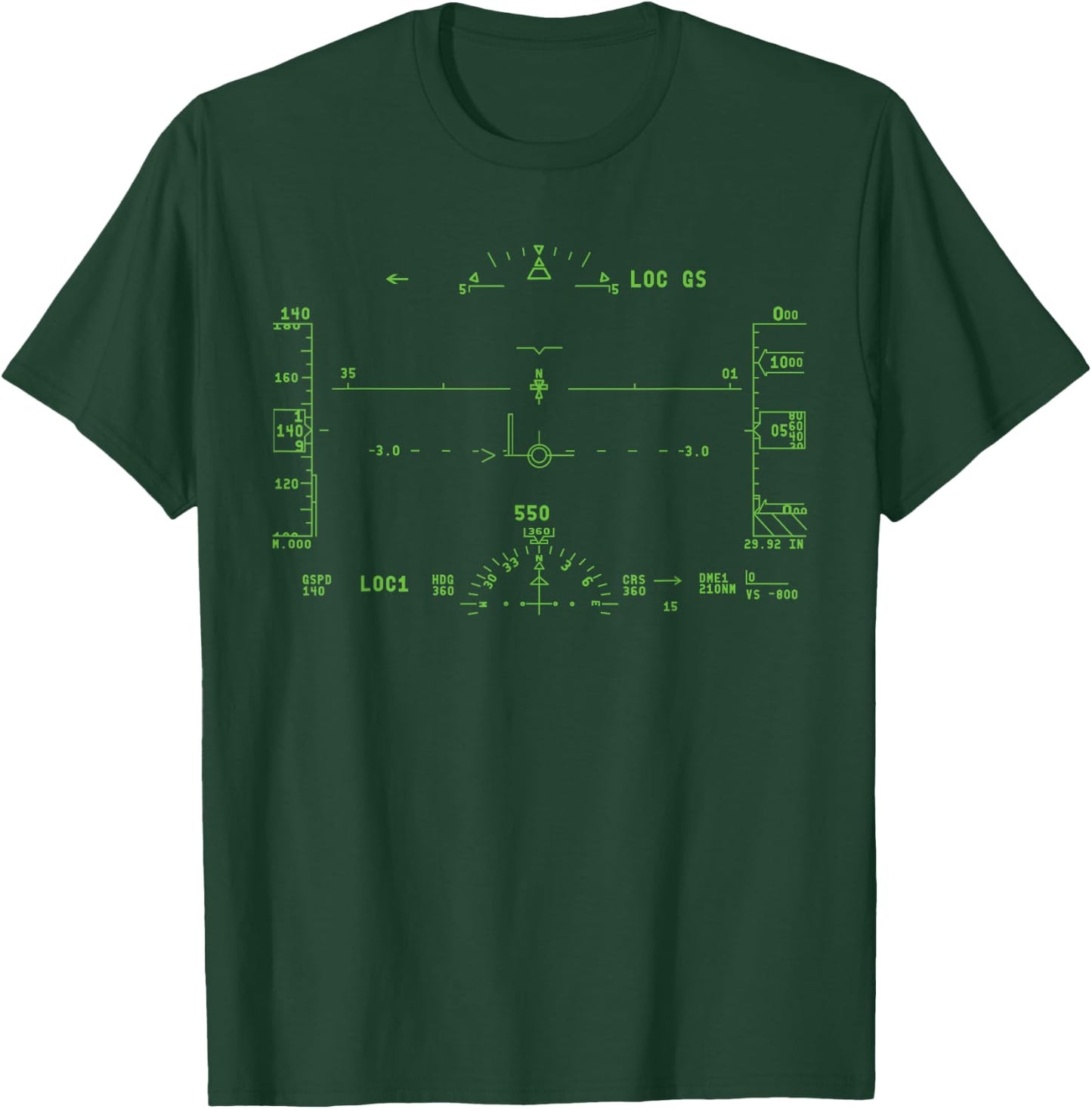 Airliner HUD Heads Up Display Airplane Pilot flight sim HUD T-Shirt - T-Shirt | Forest