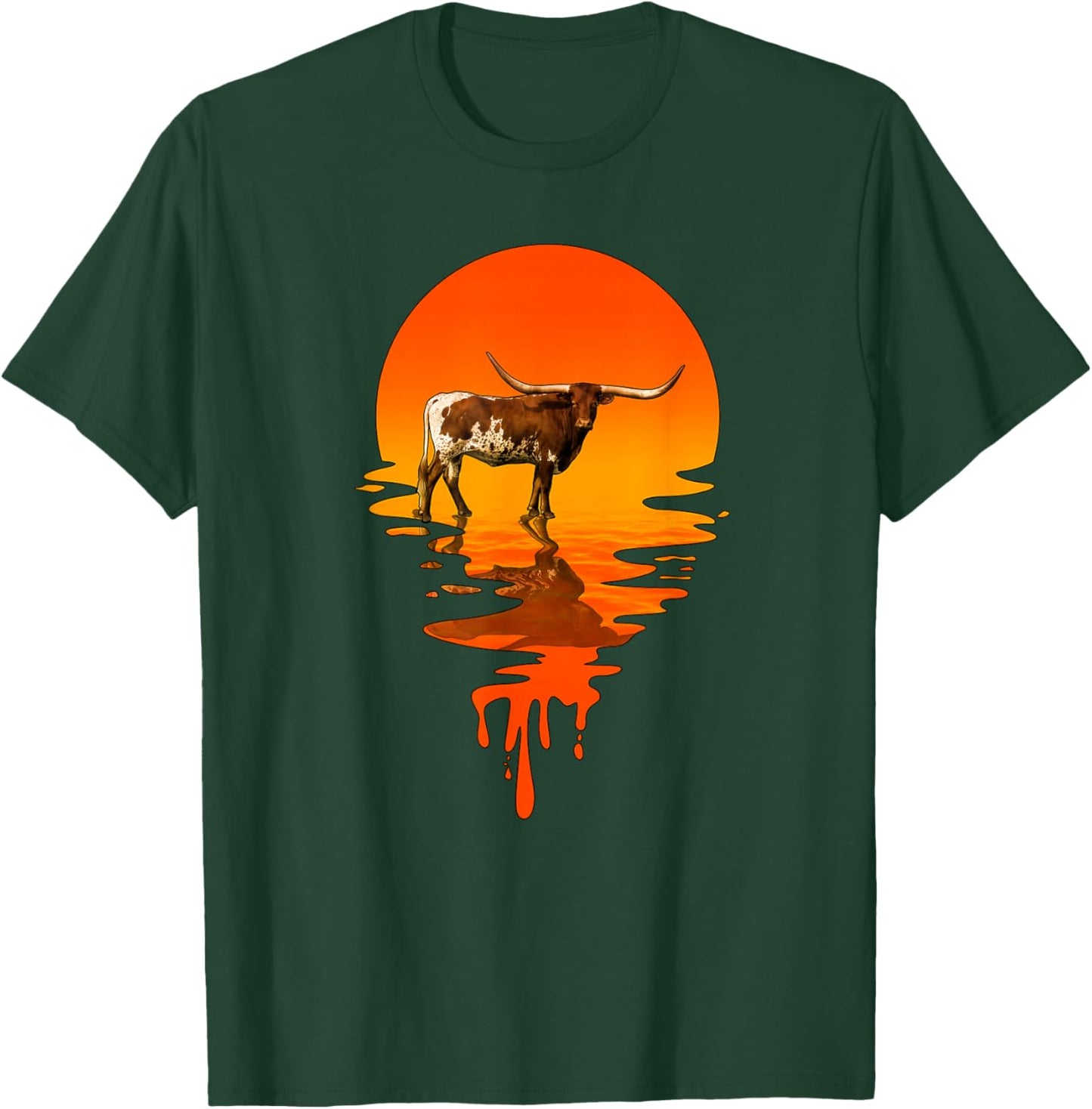Vintage Retro Style Texas Longhorn T-Shirt - T-Shirt | Forest