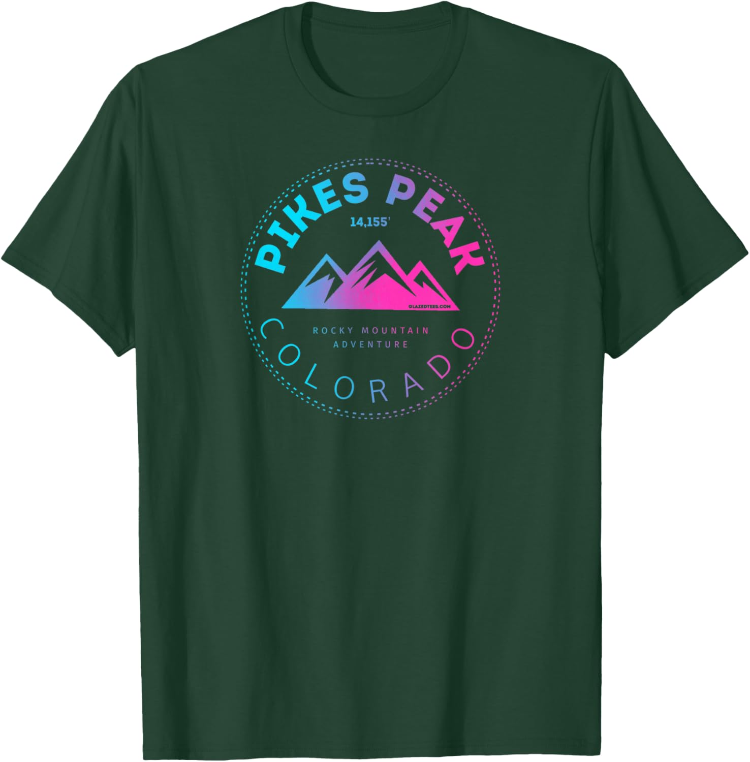 Pikes Peak Colorado - Rocky Mountain Retro T-Shirt - T-Shirt | Forest