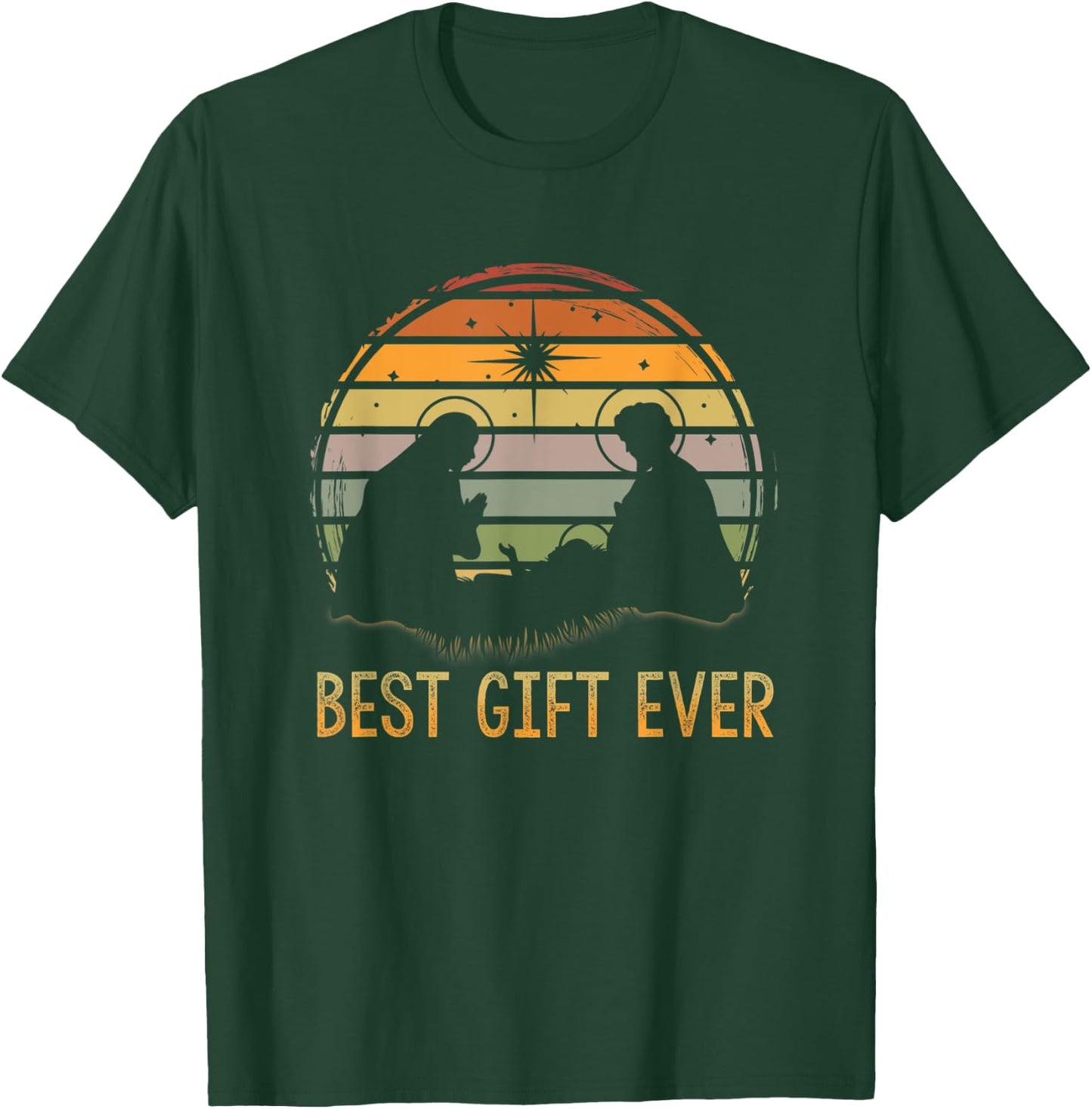 Best-Gift Ever Christmas Cool Jesus Nativity Scene Christian T-Shirt - T-Shirt | Forest