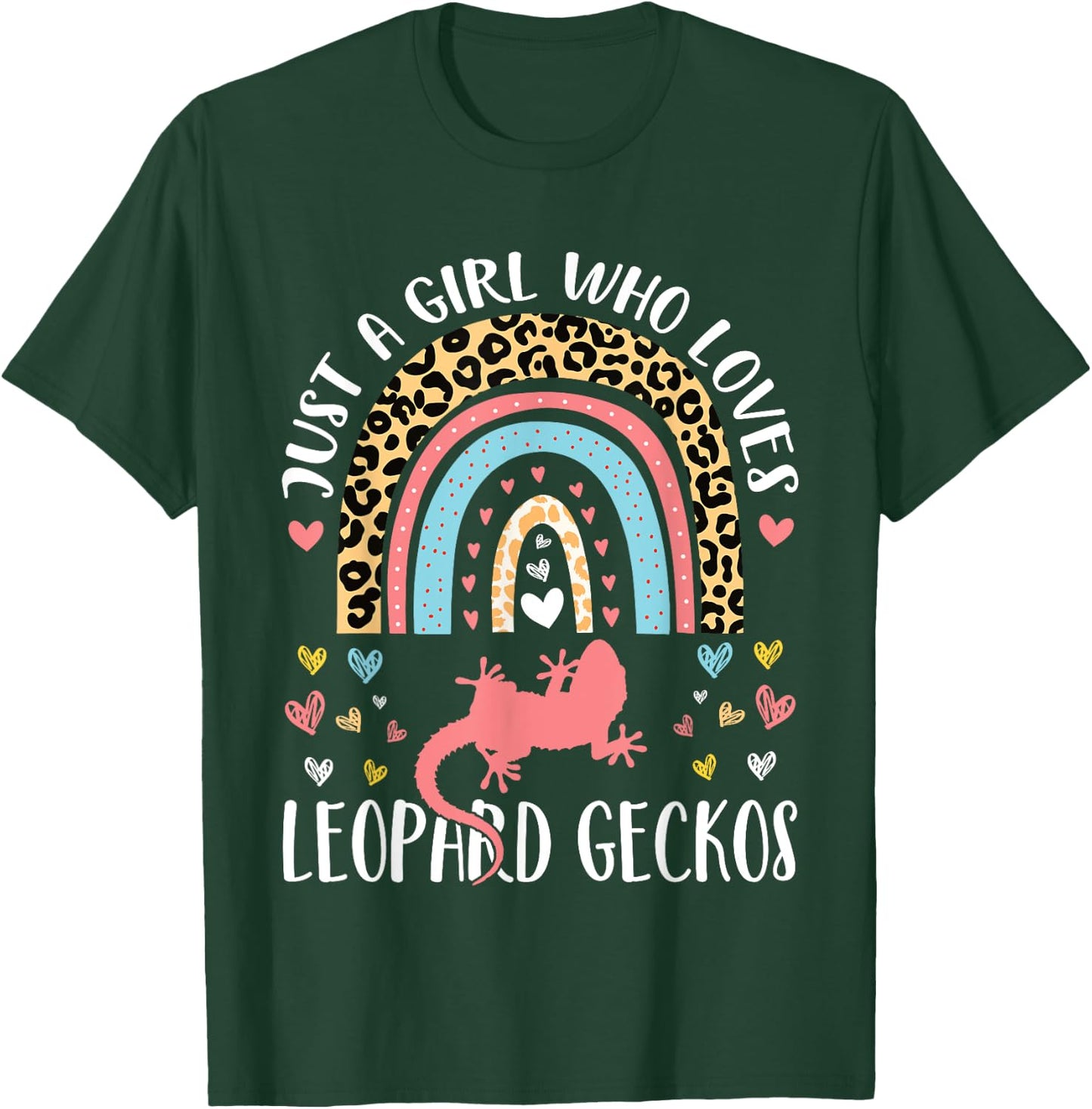 I'm Just A Girl Who Loves Leopard Geckos Lovers Heart Funny T-Shirt - T-Shirt | Forest