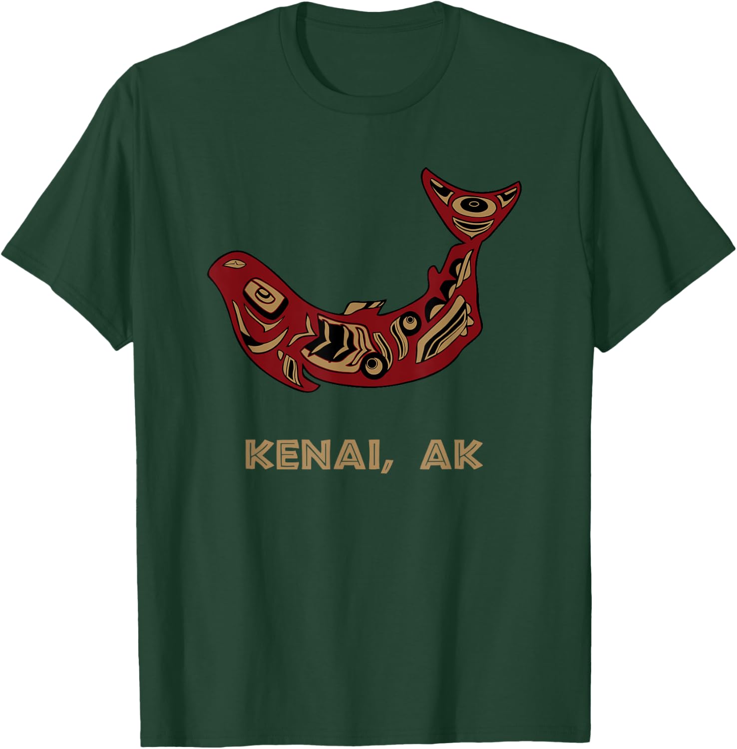 Kenai Alaska Native American Indian Salmon Fishermen T-Shirt - T-Shirt | Forest