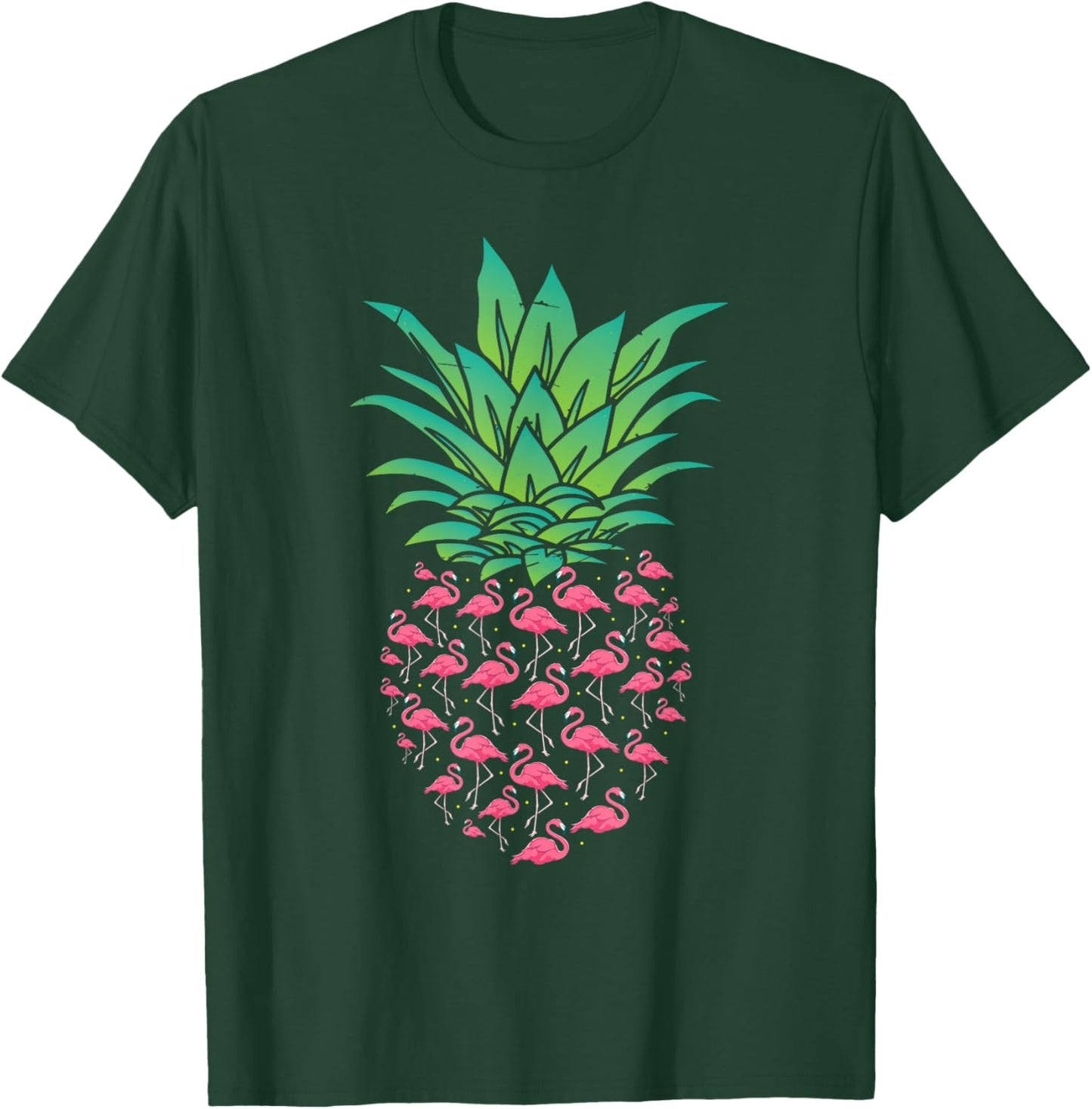 Animal Flamingo Lover Exotic Bird Pineapple Flamingo T-Shirt - T-Shirt | Forest