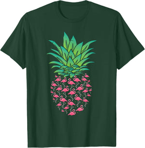 Animal Flamingo Lover Exotic Bird Pineapple Flamingo T-Shirt - T-Shirt | Forest