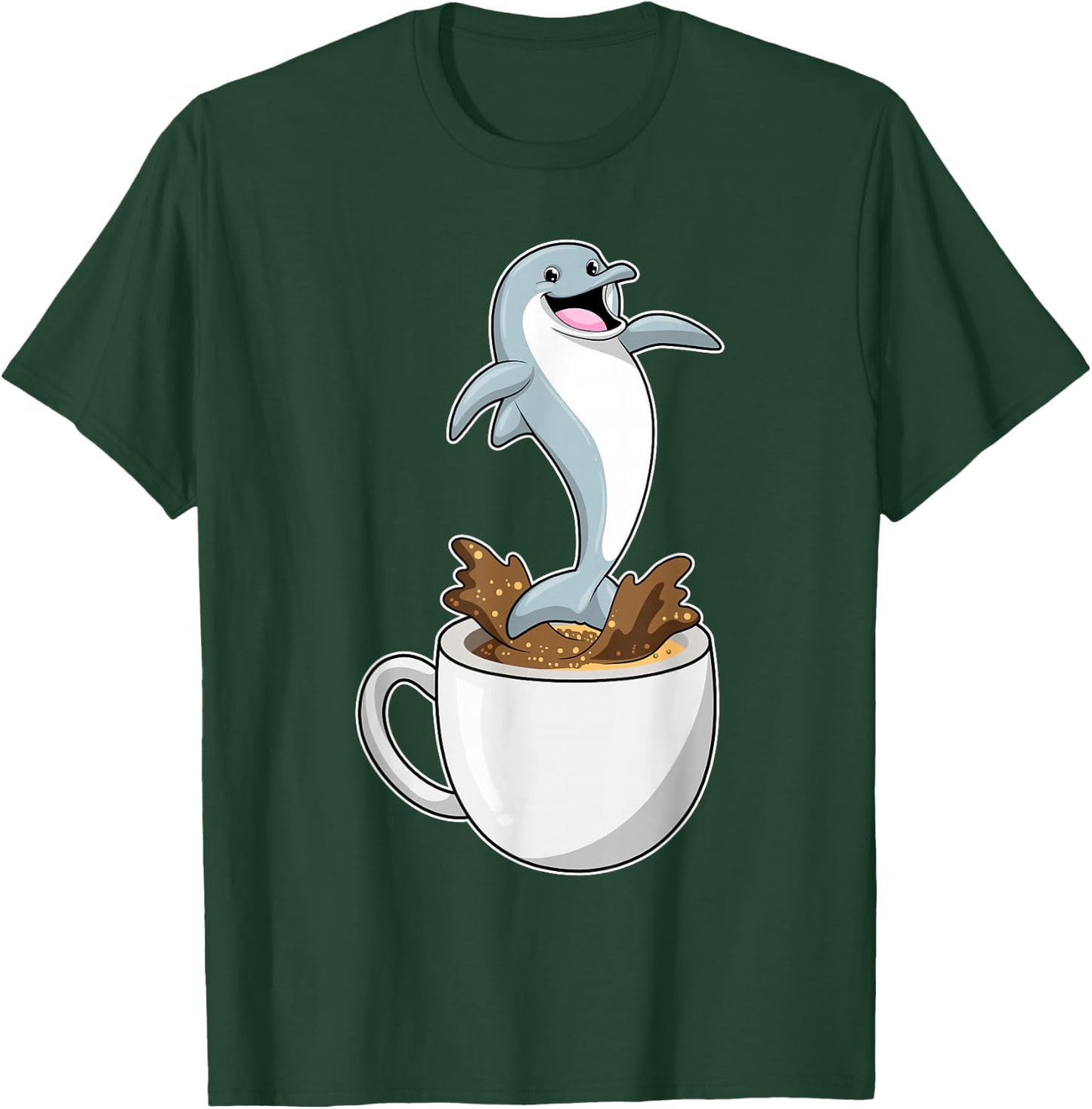 Dolphin Coffee Mug T-Shirt - T-Shirt | Forest