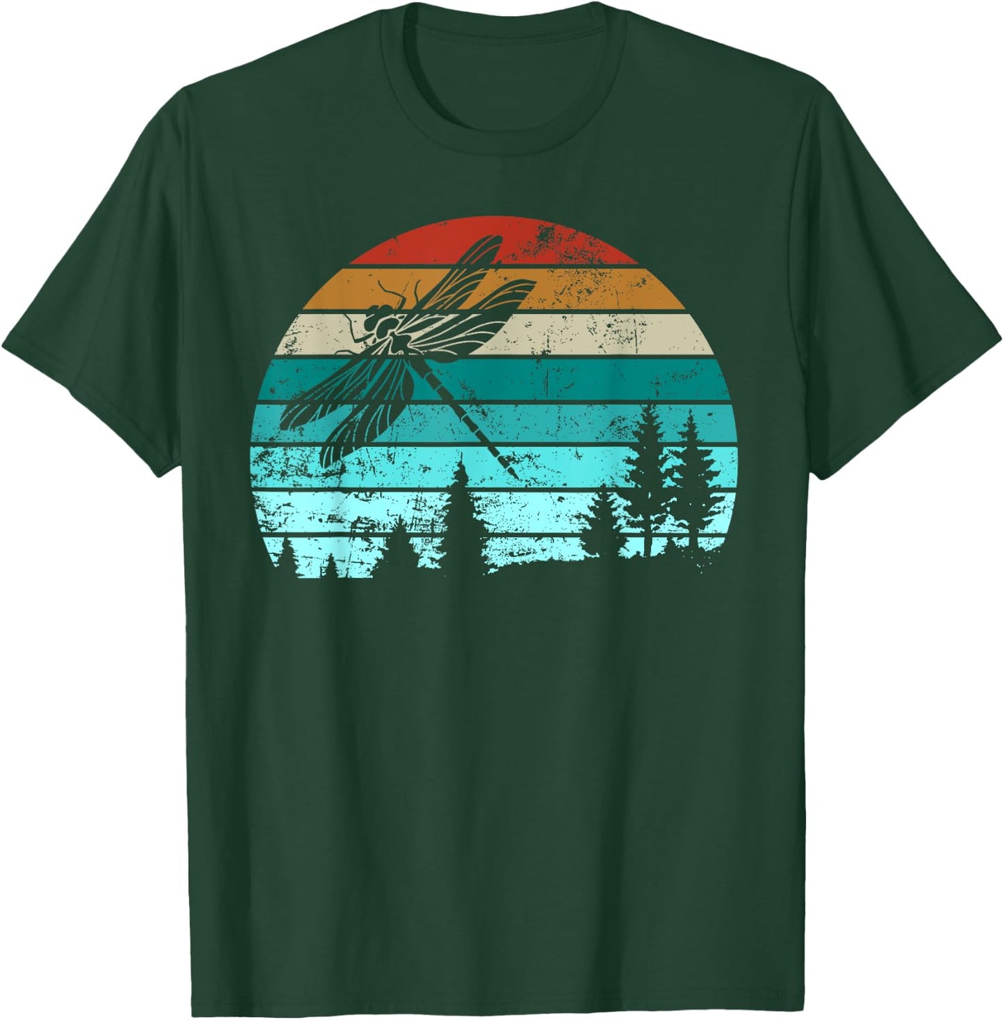 Cool Dragonfly Art Men Women Retro Nature Insect Entomology T-Shirt - T-Shirt | Forest