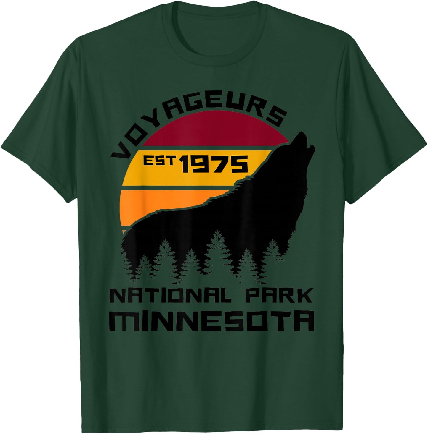 Voyageurs National Park Minnesota Wolf Nature Outdoors T-Shirt - T-Shirt | Forest