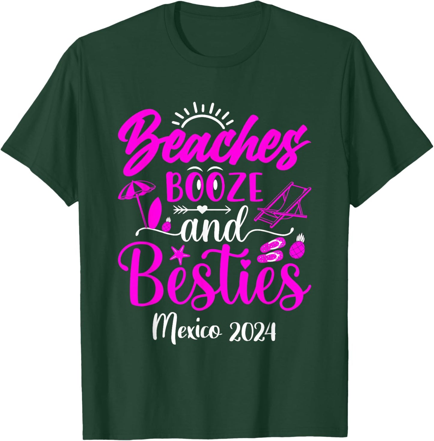 Girls Trip Mexico 2024 Besties Trip Weekend Birthday Women T-Shirt - T-Shirt | Forest