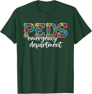 PEDS Emergency Department Doctor - RN ER Pediatric ED Nurse T-Shirt - T-Shirt | Forest