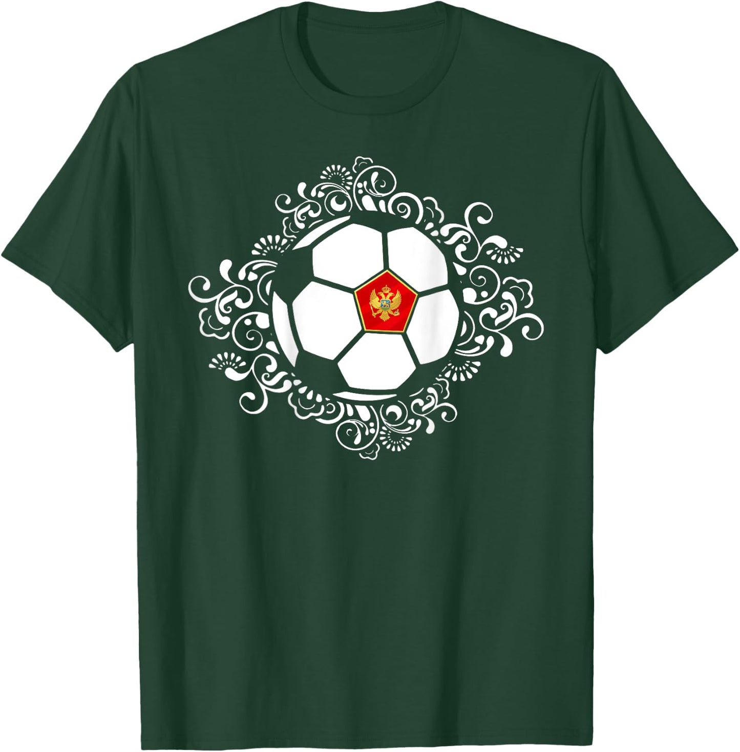 Floral Montenegro Soccer Lovers Jersey Montenegrin Football T-Shirt - T-Shirt | Forest