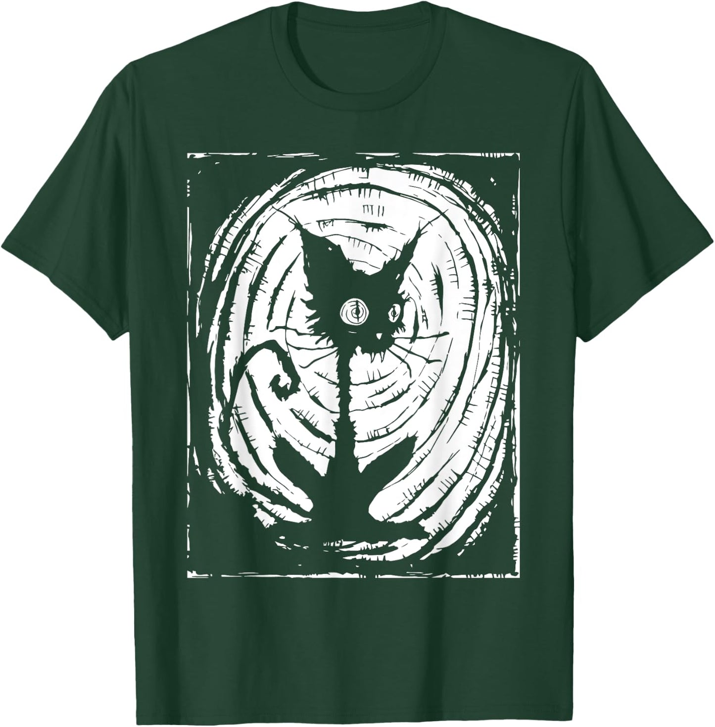 Black Cat Lazy Halloween Costume Scary Creepy T-Shirt - T-Shirt | Forest