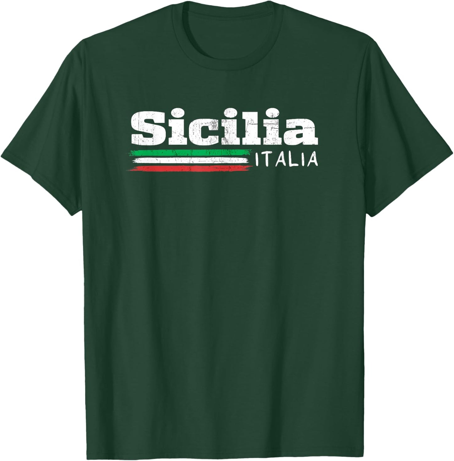 Vintage Sicilia Italia Sicily Italian Flag Italy Souvenir T-Shirt - T-Shirt | Forest