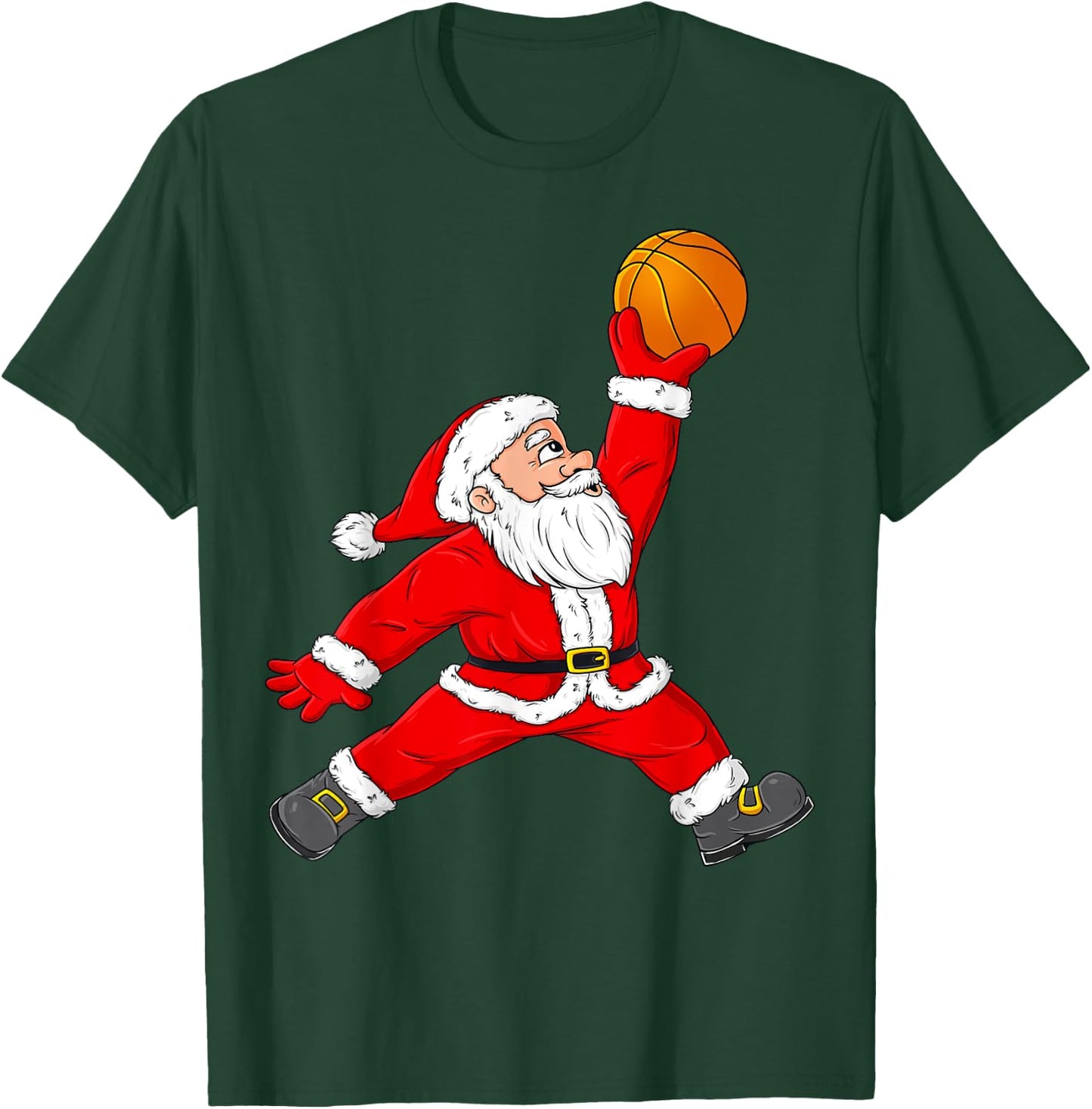 Christmas Santa Claus Basketball Funny Boys Kids Pajama Xmas T-Shirt - T-Shirt | Forest
