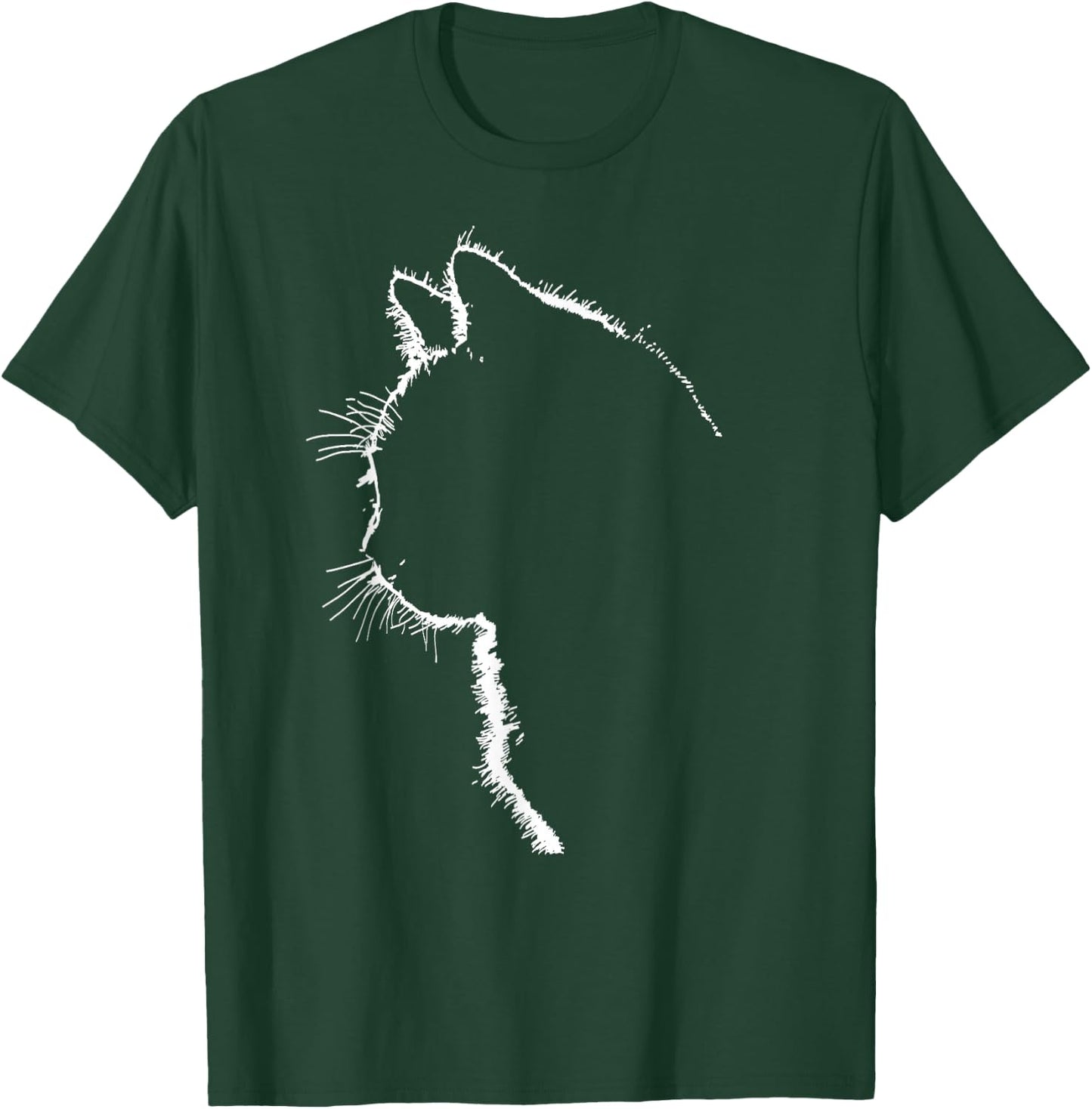 Cat Apparel Women with Cat Illustration Small T-Shirt - T-Shirt | Forest