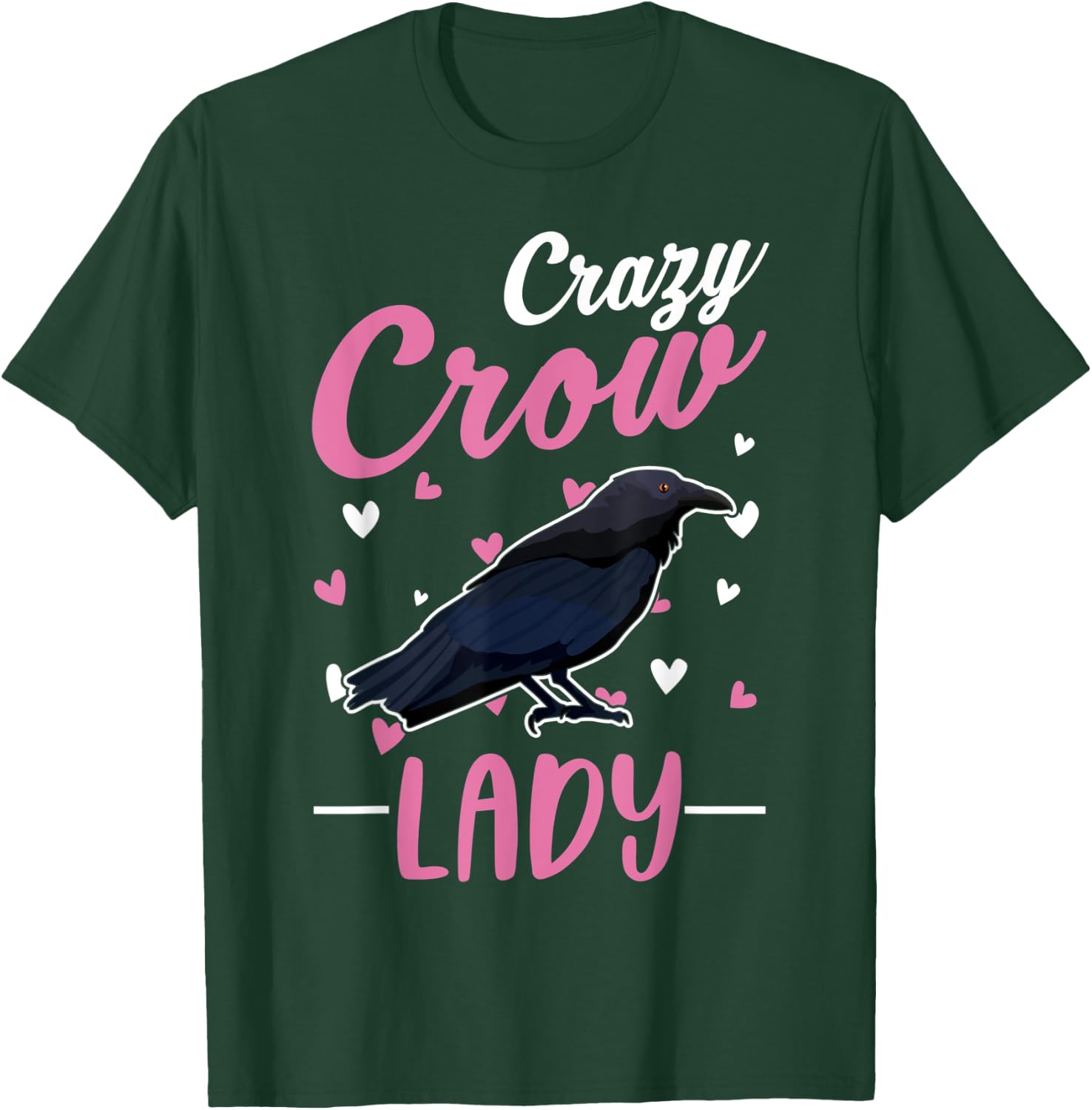 Crazy Crow lady Raven Girl T-Shirt - T-Shirt | Forest