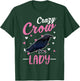 Crazy Crow lady Raven Girl T-Shirt - T-Shirt | Forest