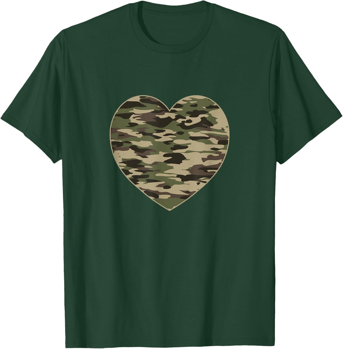 Heart Camoflauge Clothing Women Men Camo Military Tactical Small T-Shirt - T-Shirt | Forest