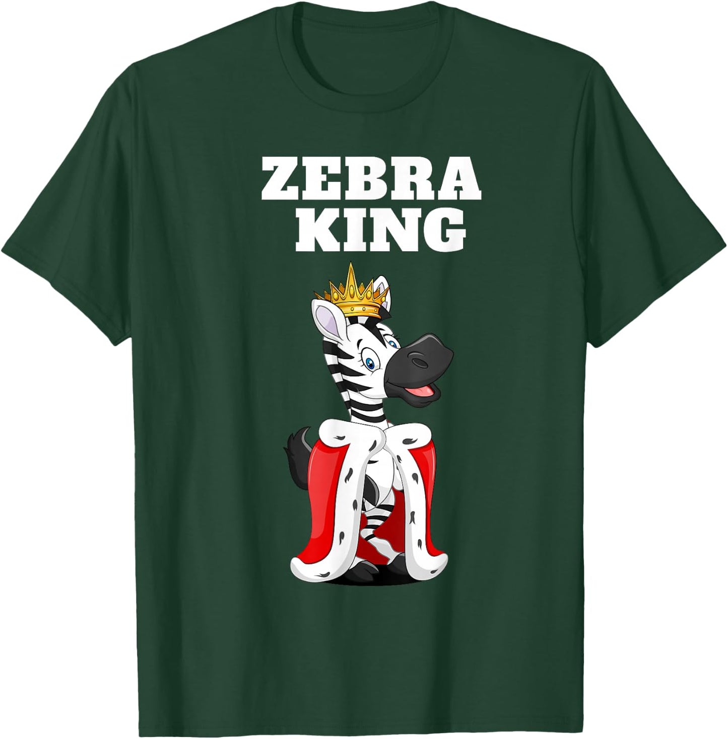 Zebra King Jungle Theme Party Fun Animal African Safari T-Shirt - T-Shirt | Forest