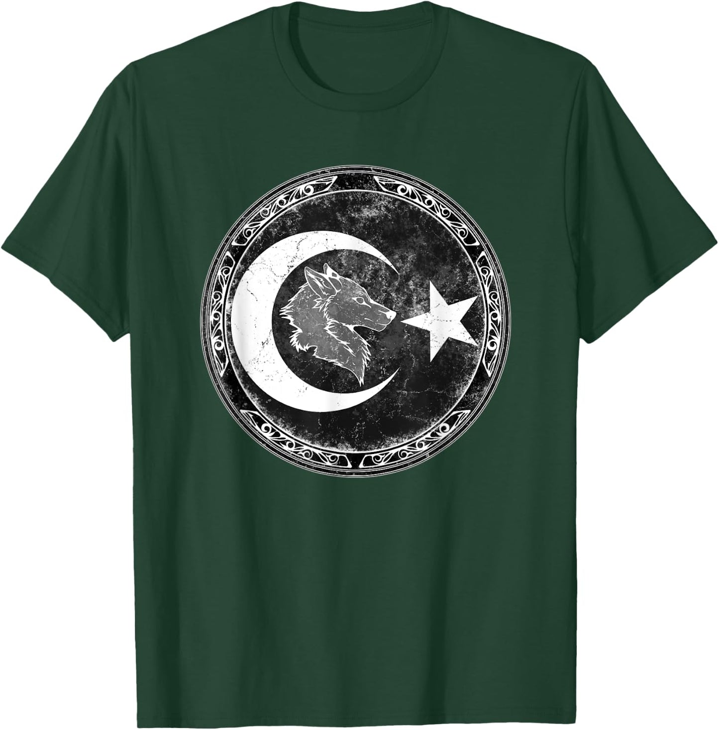 Turkish Goktürk Wolf Bozkurt Flag T-Shirt - T-Shirt | Forest