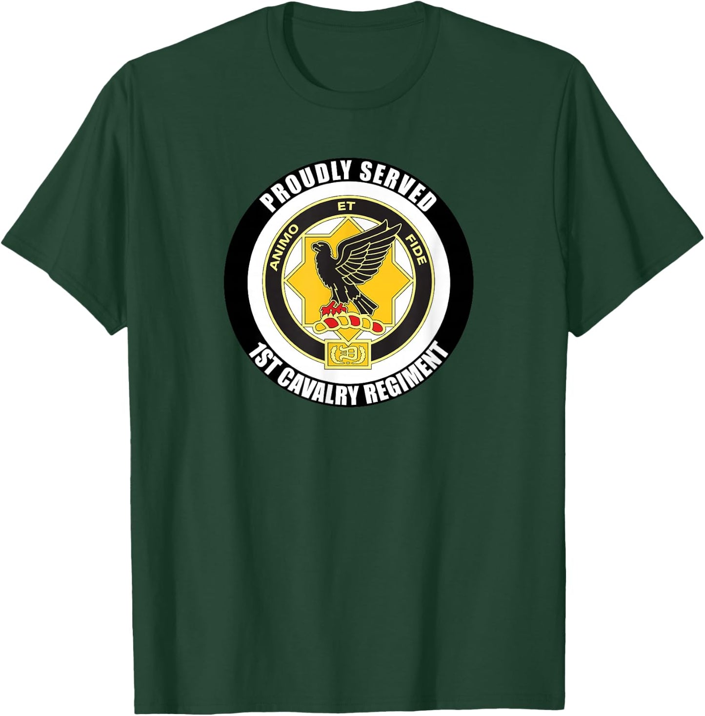 Proudly Served 1st Cavalry Regiment Military Army Veteran T-Shirt - T-Shirt | Forest