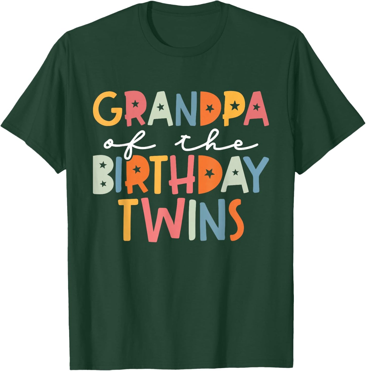 Grandpa Of The Birthday Twins Kids Great Grandpa Of Twins T-Shirt - T-Shirt | Forest