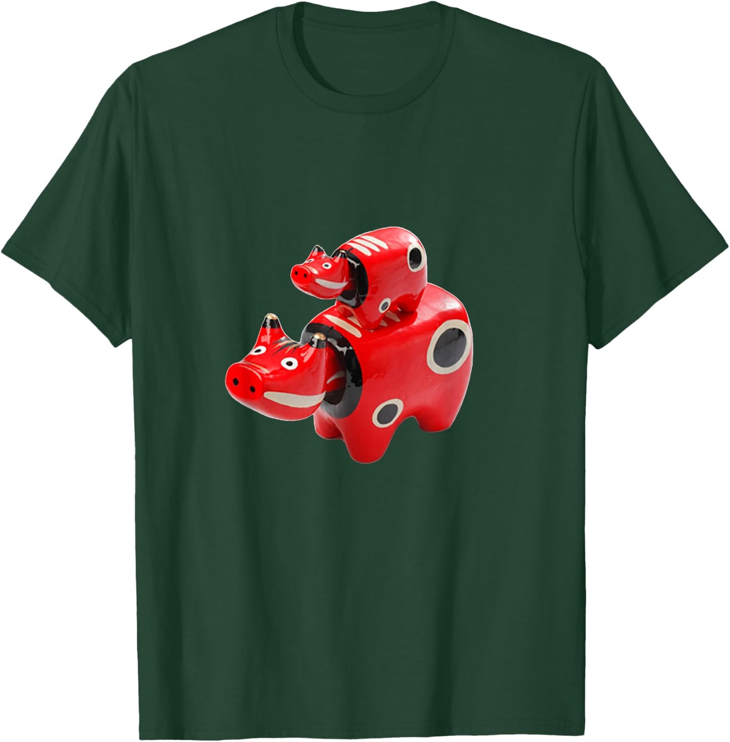 Akabeko Funny , Cattle, Cattle, Fukushima Prefecture, Aizu, Men's, Interesting Goods, Interesting Clothes, Present, Japanese Specialty T-Shirt - T-Shirt | Forest