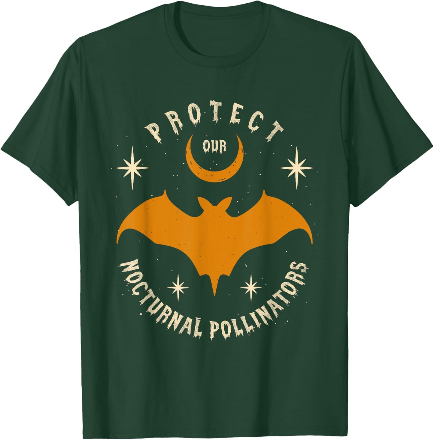 Protect Our Nocturnal Pollinators for Bat Lover Halloween T-Shirt - T-Shirt | Forest