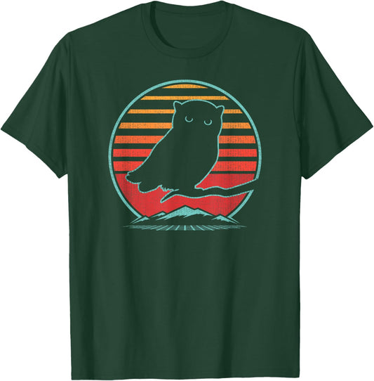 Owl Lover Bird Animal Birding Retro Vintage 80s Style T-Shirt - T-Shirt | Forest