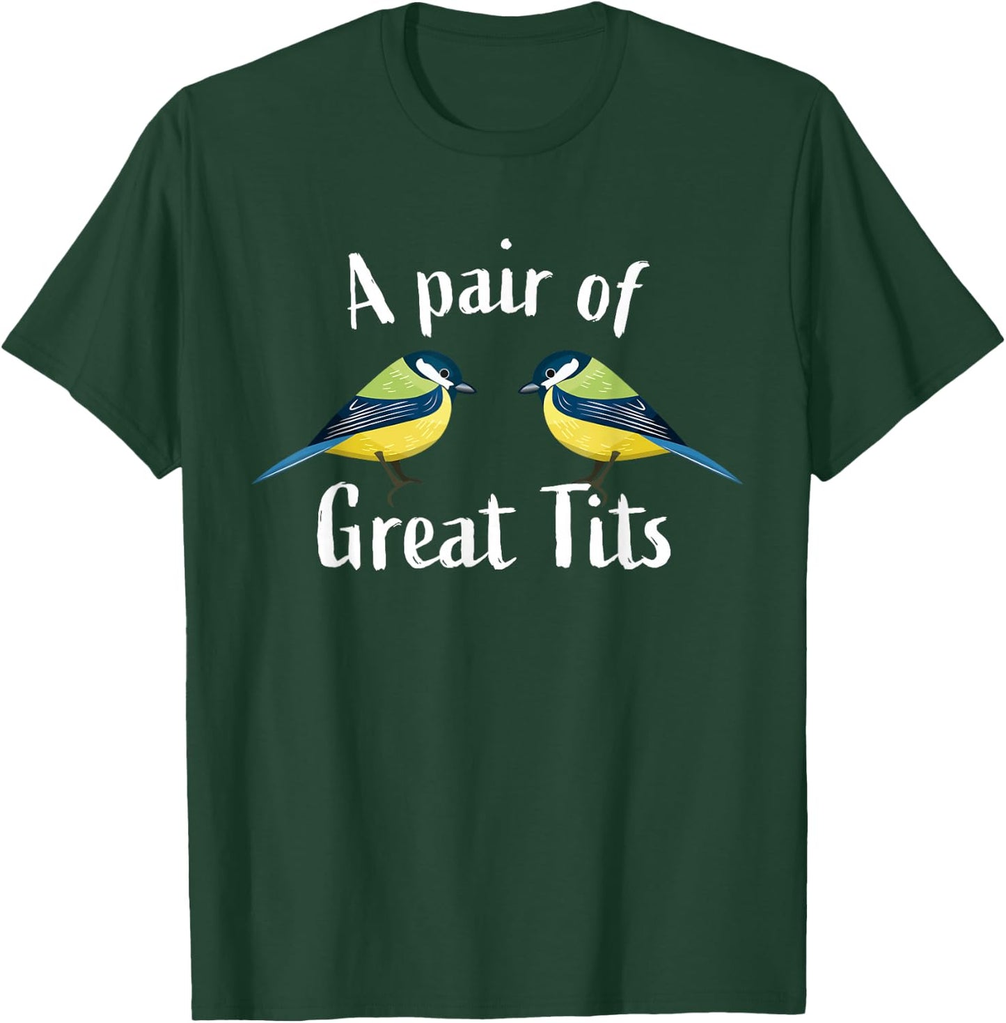 Funny tit bird, birdwatching gift | A pair of great tits T-Shirt - T-Shirt | Forest