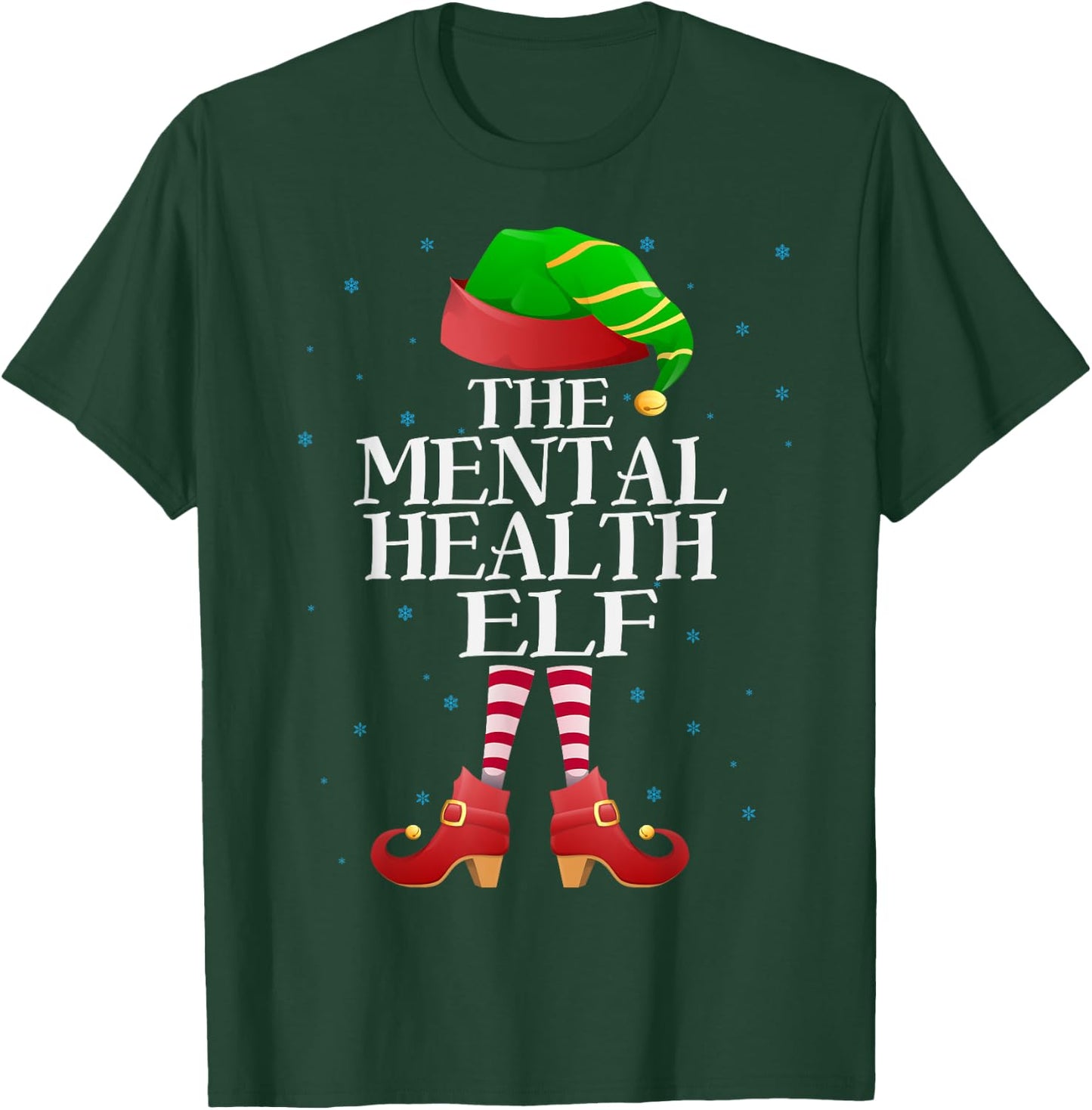 Mental Health Elf Funny Matching Pajama Group Christmas Xmas T-Shirt - T-Shirt | Forest