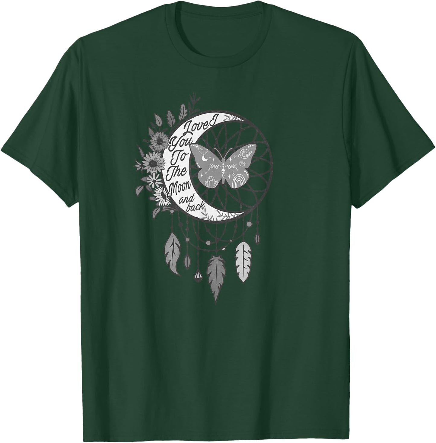 I Love You to the Moon And Back Celestial Designed T-Shirt - T-Shirt | Forest