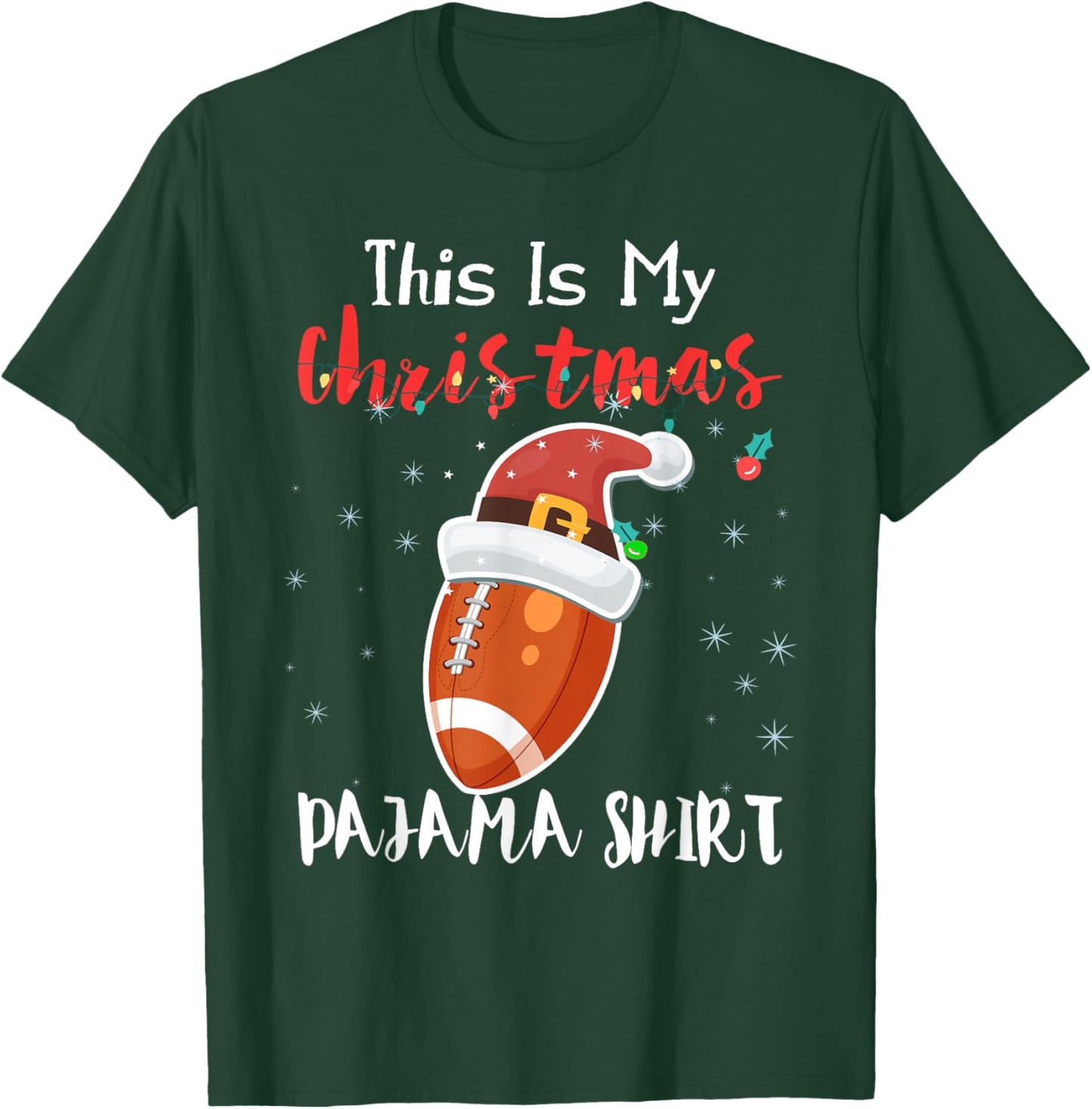 This is My Christmas Football Pyjamas Boys and Adults Gift T-Shirt - T-Shirt | Forest