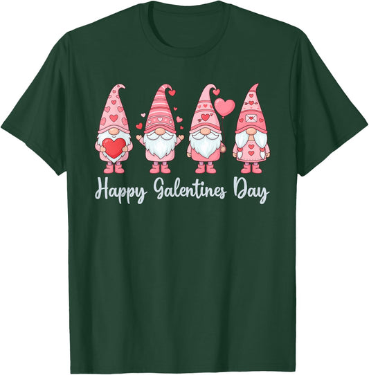 Galentines Day Gnome Heart Bestie Vibes T-Shirt - T-Shirt | Forest
