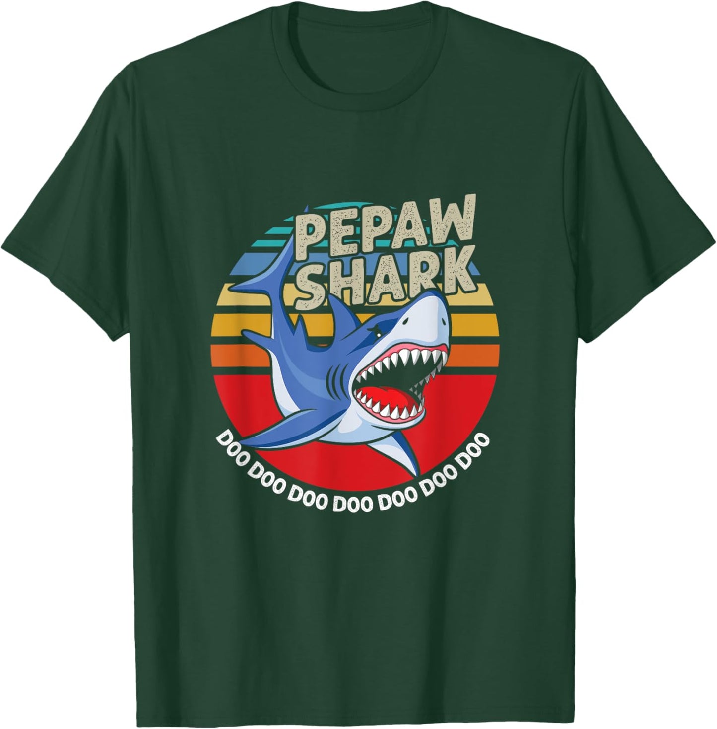 Pepaw Shark Sea Dangerous Ocean Retro Attack Bite Gift T-Shirt - T-Shirt | Forest