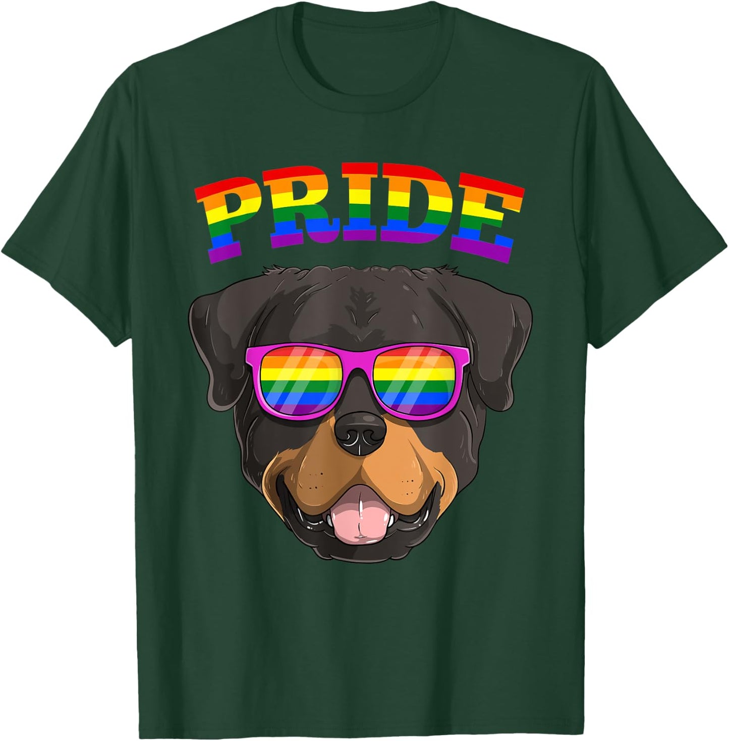 LGBT Rottweiler Dog Gay Pride Rainbow LGBTQ Cute T-Shirt - T-Shirt | Forest
