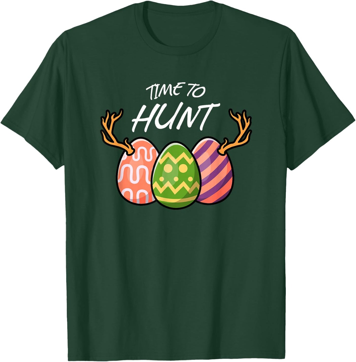 Easter Egg Time To Hunt Deer Funny Easter Cute T-Shirt - T-Shirt | Forest