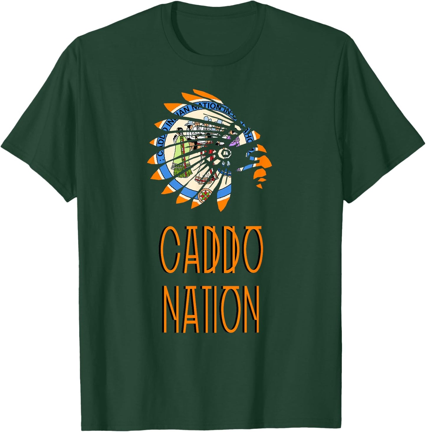 CADDO NATION FLAG | Indigenous | Native American | Headdress T-Shirt - T-Shirt | Forest