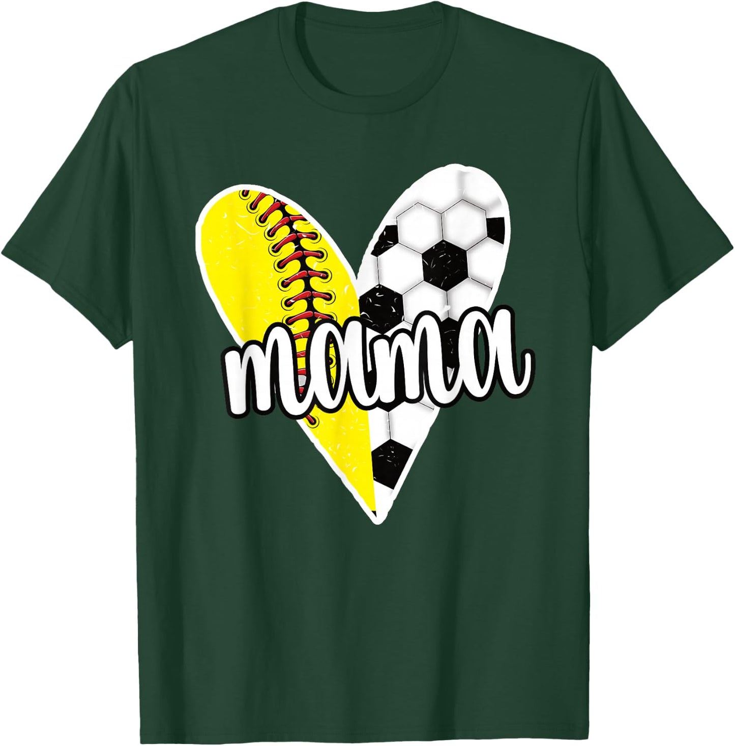 Baller Mama Proud Soccer Softball Player Ball Mom T-Shirt - T-Shirt | Forest