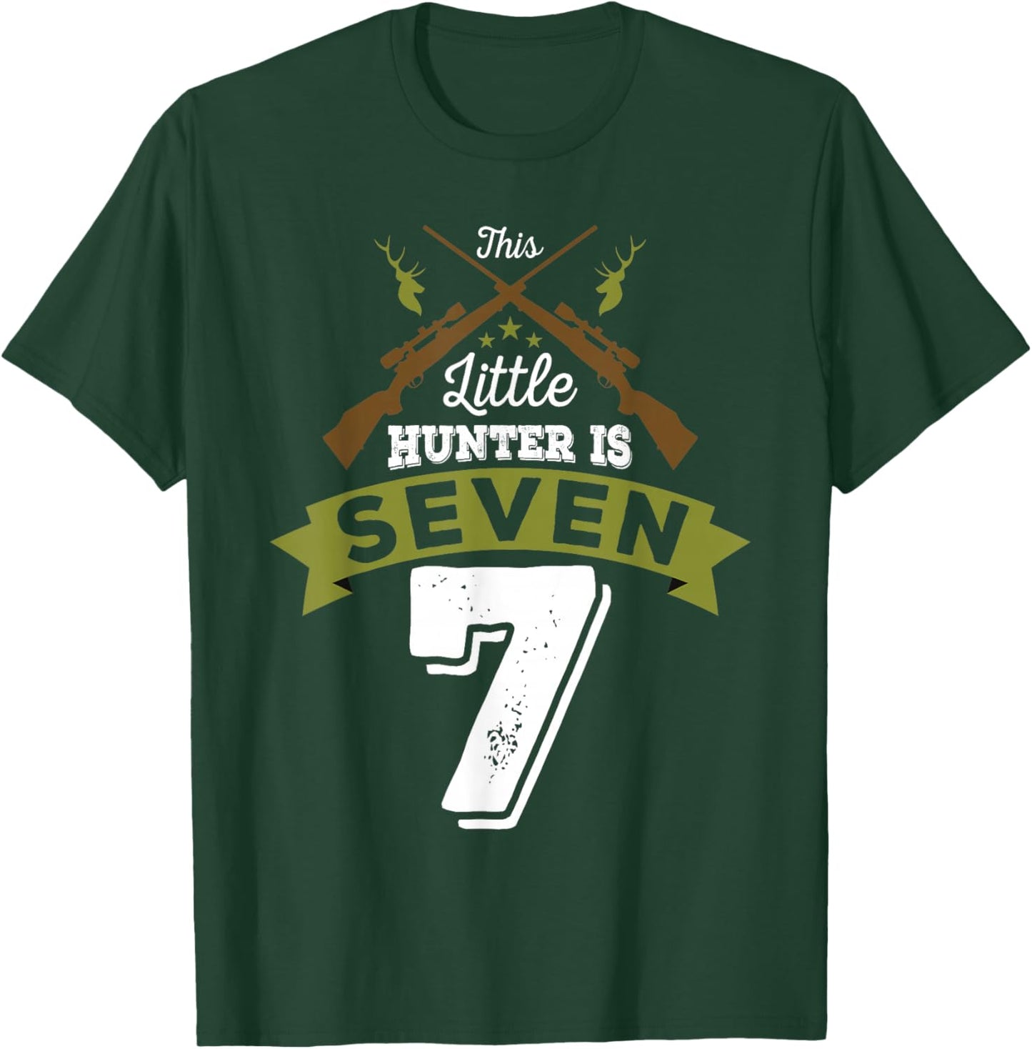 7th Birthday Deer Hunter Gift Boys Girls | 7 years old T-Shirt - T-Shirt | Forest