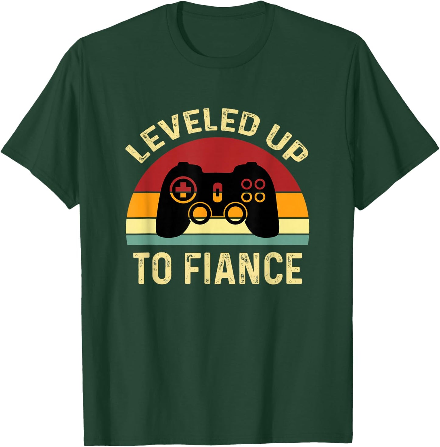 Leveled Up To Fiance Just Engaged Newly Engaged Couple T-Shirt - T-Shirt | Forest
