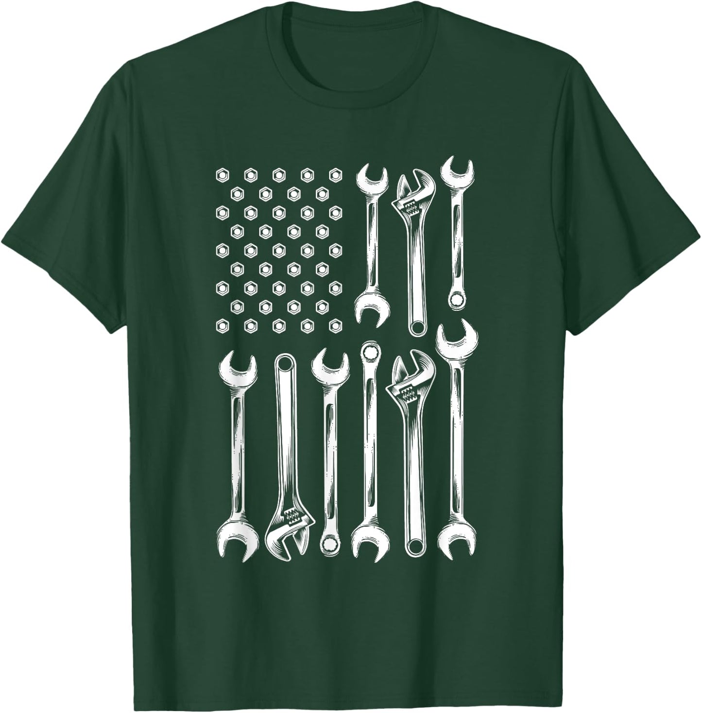 Car Guy US Flag - Car Guy Auto Mechanic Car Collector T-Shirt - T-Shirt | Forest